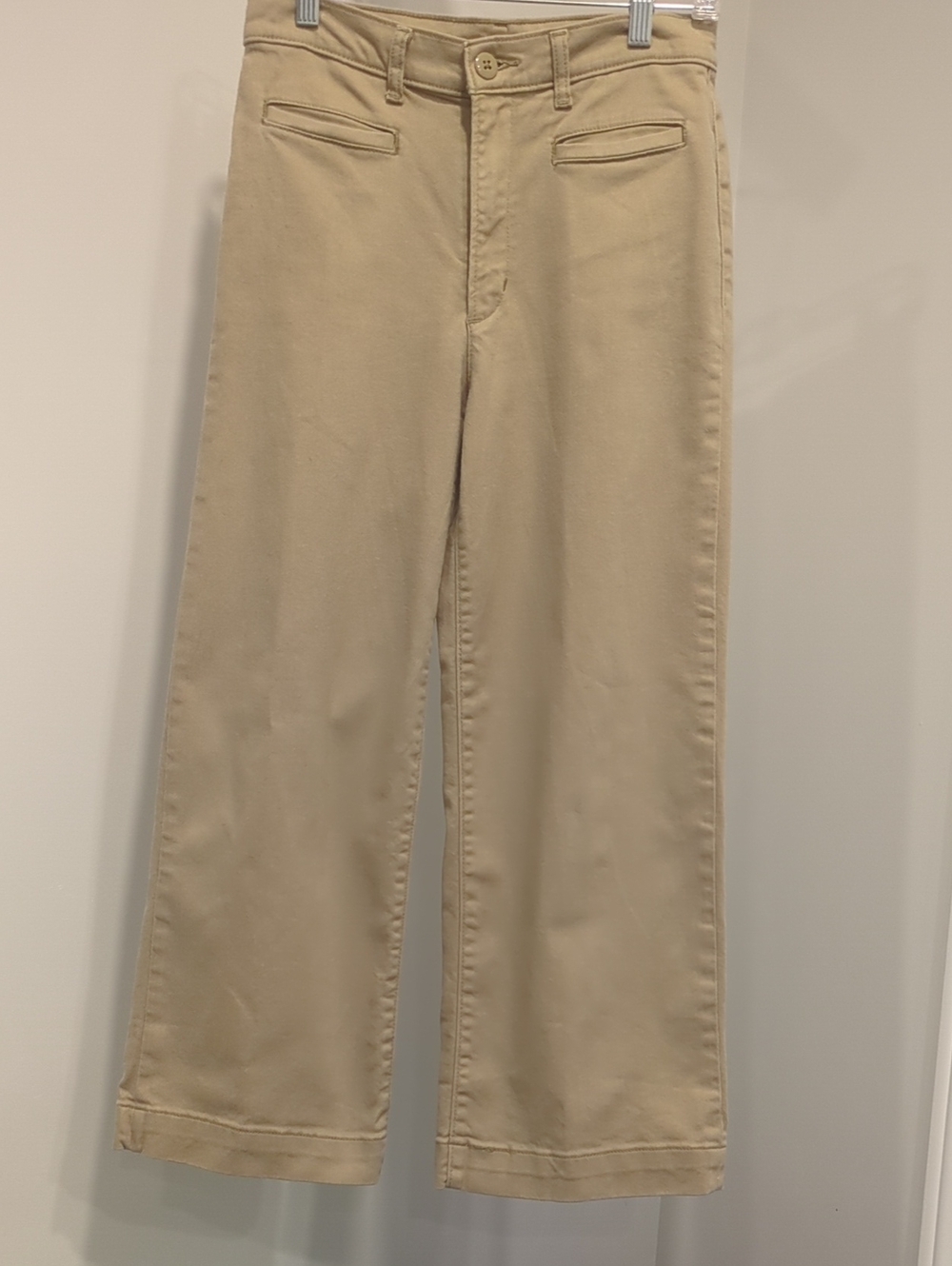 Levi's ribcage wide leg crop jeans in tan, size 27